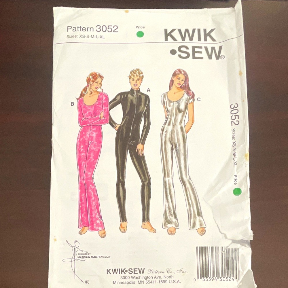 Kwik Sew 3052‎ VTG 1980s Sewing Pattern Misses Unitard XS-XL UNCUT